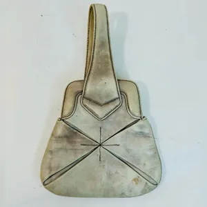 Botkier Grey Leather Looped Small Wristlet Bag RARE Origami Style thumbnail 9