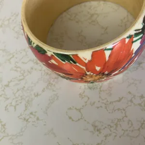Floral Orange and Cream Bangle thumbnail 3