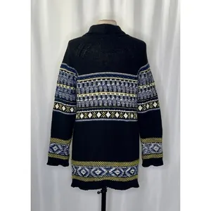 Anthropologie SPARROW Batley Fairisle Black Cardigan Sweater Fair Isle Large thumbnail 7