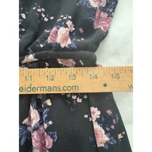 American Eagle Floral Maxi Dress Size L Black Cottage Prairie Country Hi Low thumbnail 13