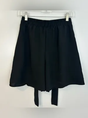 NWT H&M Black Tie Waist High Waist A-line Shorts SIze Small thumbnail 8