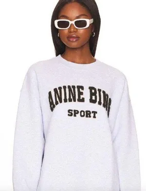 ANINE BING Sport Tyler Sweatshirt Heather Grey Size Large NWT ( SOLD OUT) thumbnail 2