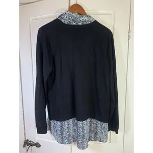 Adrianna‎ Papell Layered Sweater Shirt Tunic Top Women XL Office Church Career thumbnail 3