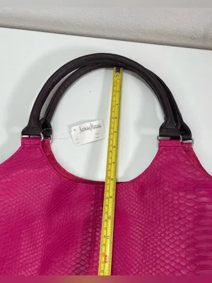 Neiman Marcus Large Pink Faux Snakeskin Tote Bag Eclectic NWT thumbnail 4