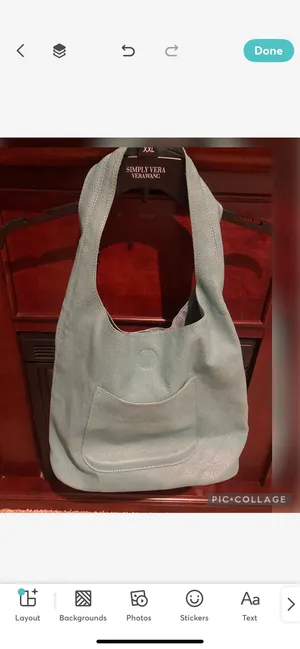 Turquoise Hobo Leather Handbag 15” X 15” thumbnail 6