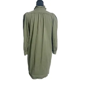 Tuckernuck Pomander Place Medium Green Claiborne Dress Short Long Sleeve Olive thumbnail 8