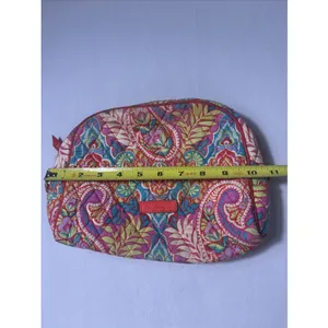 Vera Bradley Cosmetic Bag "Paisley in Paradise" Retired MED Makeup Bag Travel thumbnail 4