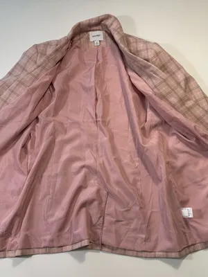 Nine West Blush Pink Plaid Single-Button Blazer Size Medium NWOT thumbnail 4