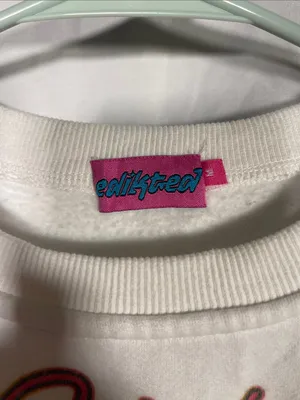 Edikted Womens Racing Graphic Crewneck Sweatshirt White Medium thumbnail 3
