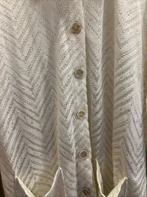 Mystree Cream Lightweight Open Knit Button Cardigan thumbnail 9