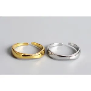 Boutique NEW 14k Yellow Gold Wave Ring | Gold‎ Plated Sterling Silver thumbnail 6