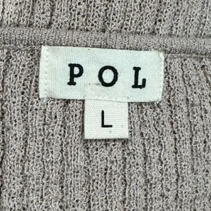 POL Taupe Midi Ribbed Sweater Dress Women’s Large thumbnail 3