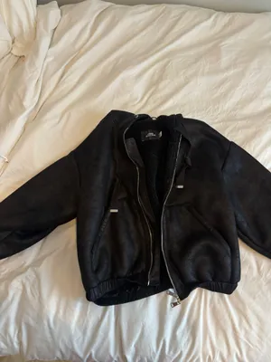 Urban Outfitters Hooded black bomber jacket thumbnail 2