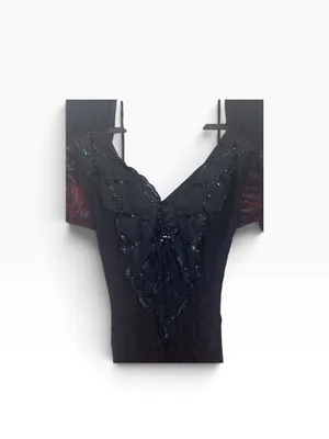 Vintage 80s Climax Lace Overlay long sleeve whimsigoth witchy dark romance Dress thumbnail 6