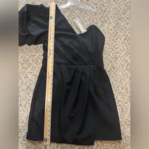 Do+Be NWT One Shoulder Mini Black Dress Puff Sleeve,‎ L thumbnail 12