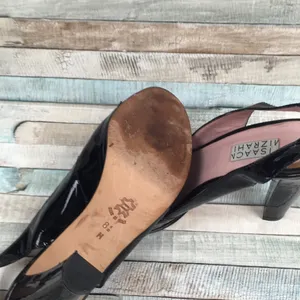 Isaac Mizrahi Black Patent Leather Slingbacks thumbnail 5
