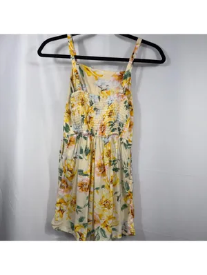 Old Navy XS Yellow Floral Cami Romper thumbnail 9