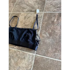 Aerie Real Good Strappy Side Lace Up Bralette Black Size Small thumbnail 4