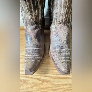 Corral Distressed Brown Crystal Cross Stripes and Studs Tall Boot Size 7M thumbnail 10