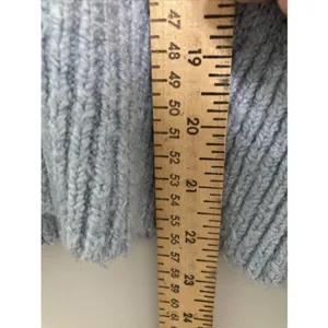 Maeve Anthropologie Sweater Womens M Light Blue Ribbed Collar Ribbed Cuffs thumbnail 9