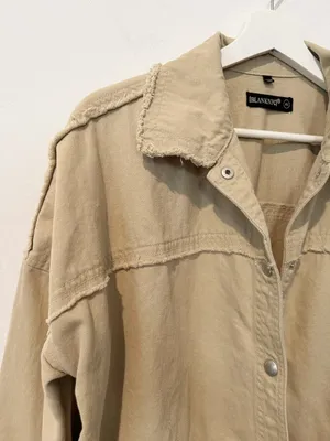Blank NYC‎ Shacket Size XS Zoo Fair Beige Denim Jacket Coastal Cowgirl Barn thumbnail 2
