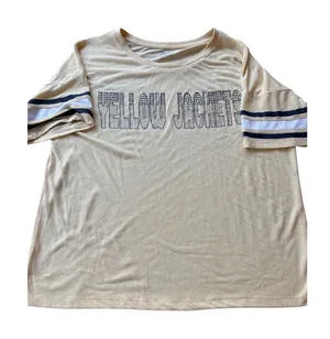 Colosseum Georgia Tech Yellow Jackets Rhinestone T-Shirt Womens L Gold‎ Varsity thumbnail 1