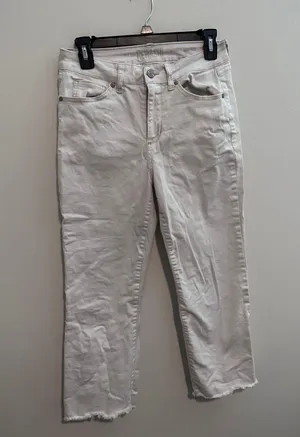 Cream Straight Leg Mom Jeans thumbnail 2