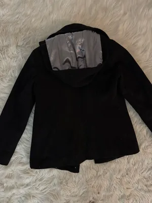 Calvin Klein Black Wool Blend Peacoat thumbnail 5