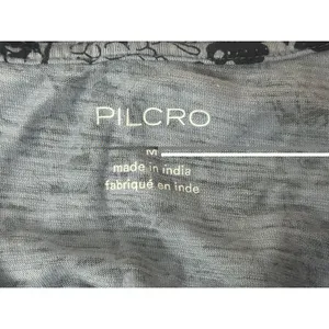 Pilcro Anthropologie Long-Sleeve Cinched V-Neck Top Blue Floral Sz M NEW Classic thumbnail 5