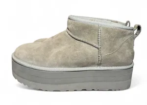 UGG Classic Ultra Mini Platform Booties Women’s 11 Gray Suede Sheepskin 1135092 thumbnail 2