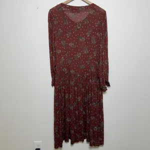 Phool Women Midi‎ Dress M Rust Brown Feather Academia Goblin Gremlin Whimsigoth thumbnail 4