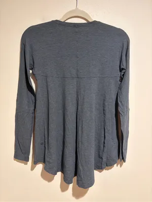 Lululemon Acadia Long Sleeve Heathered Pitch Grey Athletic Active Top Shirt thumbnail 8
