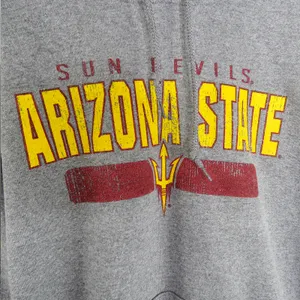 90s Vintage Arizona State University Sun Devils Gray Hoodie Sweatshirt Medium thumbnail 4