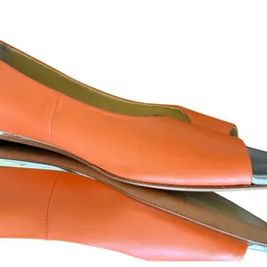 Cole Haan Nike Orange & Silver Leather Peep Toe Micro Heel Ballet Flat thumbnail 2