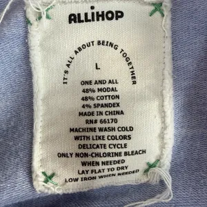 Anthropologie Allihop Sz L Apron Front Dress‎ Picnic Knee Length Blue Button Up thumbnail 7