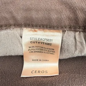 Ceros Jeans Womens SZ 30 NWT Phoenix High Rise Flare Distressed Mocha Denim Crop thumbnail 14