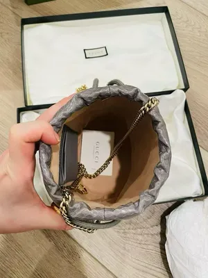 Gucci Zumi Python Snakeskin Mini Bucket Bag Dusty Grey $2850 New in Box thumbnail 4