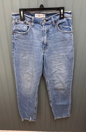 Abercrombie &‎ Fitch The Mom High Rise Jeans Medium Wash Blue Size 25 0S Tapered thumbnail 1