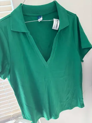 Old Navy Green Collared V-Neck To thumbnail 1