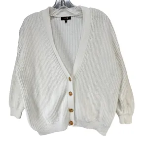 Quince Organic Cotton Oversized Boyfriend Cardigan Womens XS Ivory Cozy Comfort thumbnail 5