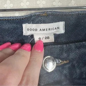 Good American‎ Dark Wash High Rise Distressed Skinny Jeans thumbnail 2