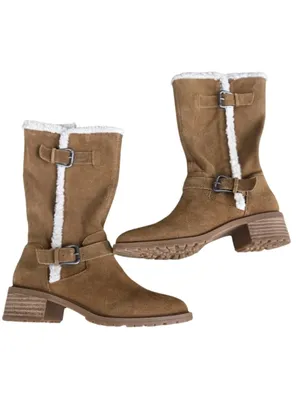 Lucky Brand Genuine Leather Suede Womens Boots Buckle Full Zip Size 7 thumbnail 4