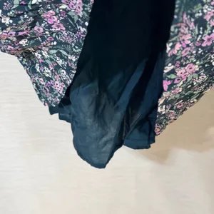 Garnet Hill Floral Lenzing Ecovero Viscose V-Neck Mini Dress Teal Purple Size M thumbnail 7
