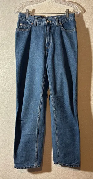 Lands' End Women's Size 6 Straight Leg Medium Wash Denim Blue Jeans thumbnail 1