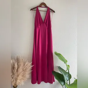Free People Dance Till Dawn Dress Satin Halter Open Back Strangelove Sz L thumbnail 3