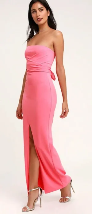 LULU's Elegant Prom Wedding Special Event Sexy Strapless Holidays Maxi Dress thumbnail 1