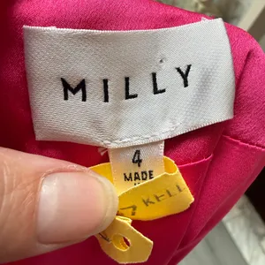 Milly Stella Satin Red Pink Colorblock Tie Waist Long Sleeve V-Neck Mini Dress 4 thumbnail 4
