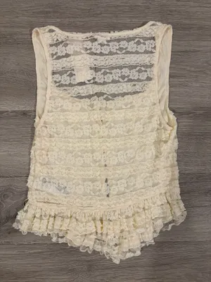 Urban Outfitters Ruffle Lacy Button-Front Tank Top thumbnail 6