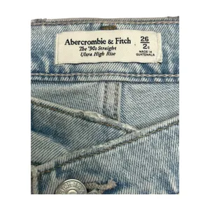 Abercrombie Fitch The 90s Straight Womens 26 2S Blue Ultra High Rise Crossover thumbnail 3