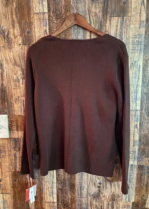 Croft & Barrow NWT women's brown cardigan size Large body 100% acrylic thumbnail 2